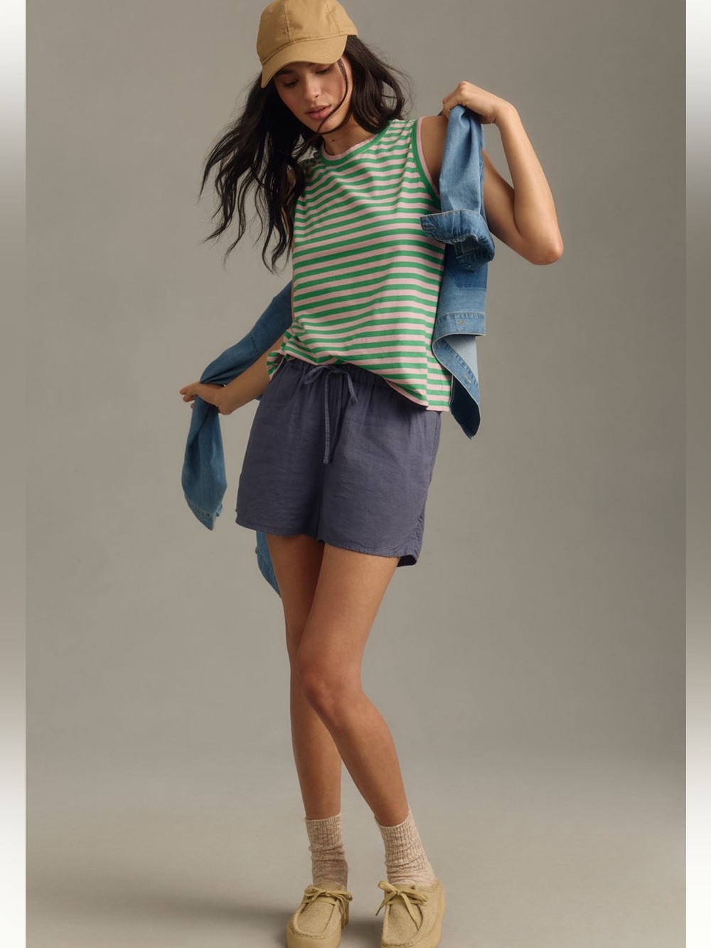 KULE Striped Tank top green & pink size medium NEW Anthropologie - Picture 2 of 13